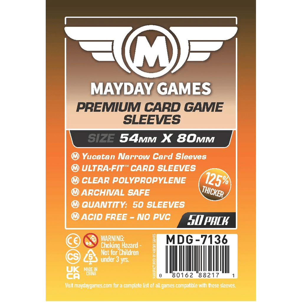 Mayday Games Premium Card Sleeves 54 mm X 80 mm - Gamer's Dream Mayday Games Premium Card Sleeves 54 mm X 80 mm - Gamer's Dream