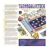 Transgalactica by Devir is a vibrant sci-fi engine-building board game with planets, spaceships, cards, tokens, and aliens. Multilingual rules and an eye-catching design make it a colorful adventure for all players.