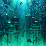Experience the wonder of Aquatica EN/DE by Cosmodrome Games—a vibrant underwater city with domed buildings and sea life, illuminated by sunlight. Perfect for fans of ocean board games and lovers of underwater kingdoms.