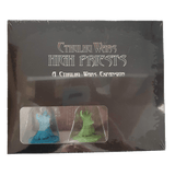 The Cthulhu Wars: High Priests Expansion by Petersen Games includes two plastic figurines (blue and green), visible through a window in the box. This board game add-on enhances your Cthulhu Wars experience.
