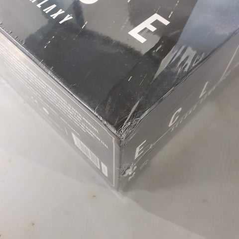 A close-up of a shrink-wrapped black box of Lautapelit’s Eclipse: Second Dawn for the Galaxy (Damaged), featuring white text and visible corner tear and packaging damage.