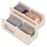 The Folded Space - Daitoshi Insert by Folded Space features two cream-colored wooden boxes for organizing board games, with labeled sections and full color trays to neatly hold and display your square tokens and vibrant game pieces.