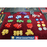 Hegemony - 3D Upgraded Components from Game Maker Team features vibrant tokens and figures organized on red felt. “Official Licensed Product” appears at the bottom with Game Maker Team and Game Market logos.