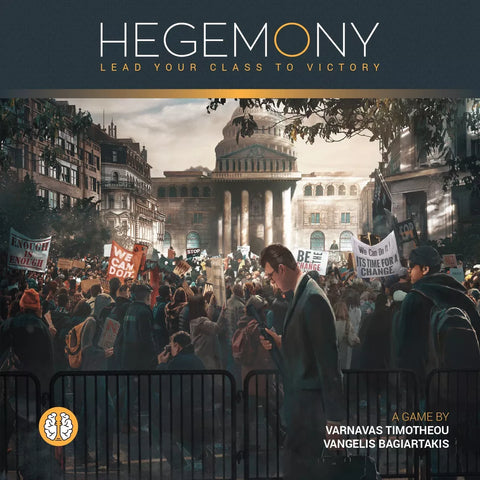 A large crowd protests outside a government building with signs like We Can Do It! Tension rises, setting the scene for Hegemony: Lead Your Class to Victory Bundle by Hegemonic Project Games, an asymmetric strategy game of class struggle.