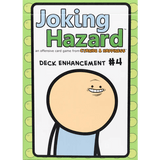 The image features the Joking Hazard: Deck Enhancement #4 Expansion by Breaking Games, showing a cartoon character with a big round head and mischievous smile on a green border with smiley faces—ideal for boosting your card game deck.