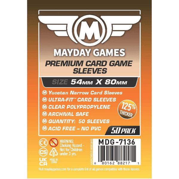 Mayday Games Premium Card Sleeves 54 mm X 80 mm - Gamer's Dream Mayday Games Premium Card Sleeves 54 mm X 80 mm - Gamer's Dream