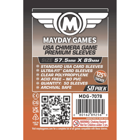 mayday card sleeves premium vs standard Mayday Games Premium Card Sleeves 57.5 mm X 89 mm (50 Pack)