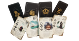 Pax Hispanica Illustrated Playing Cards by Ion Game Design: A set of ornate cards for the Caribbean strategy game, featuring ships, royalty, missions, decorative backs, and symbols—some with hidden roles to enhance gameplay.