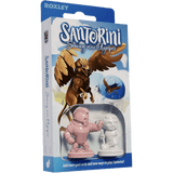 Santorini: Card Pack Bundle by Roxley Games, boxed set with a winged griffin design and two figurines—one pink, one white—visible through a clear window at the bottom.