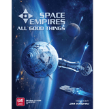 Space empires board game all good things expansion cover with spaceship and planets
