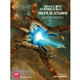 Space Empires 4X Replicators Expansion cover with spaceship and space background
