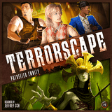Four characters appear above the bold title Terrorscape Bundle from ICE Makes. Below them stands an ancient figure with a golden headdress and bandaged eyes, signature elements of this asymmetric horror game, reaching menacingly toward the viewer.