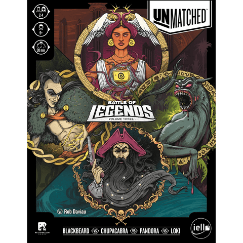 Cover of 'Battle of Legends Volume Three' featuring illustrated characters with 'Unmatched' branding.