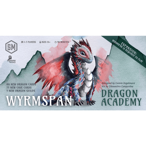 Dragon-themed game expansion pack with dragon illustration on a green background