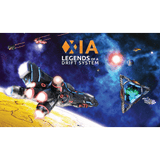 A spaceship soars above a yellow planet with other ships in a vibrant scene from the Xia: Legends of a Drift System Bundle by Far Off Games. Text reads “Xia: Legends of a Drift System Bundle.”.