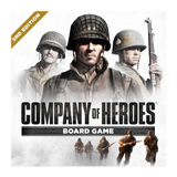 The cover art for Company of Heroes: 2nd Edition by Bad Crow Games features three WWII soldiers in uniform, troops below, the game title, and a gold banner stating "2nd Edition" for this epic World War 2 board wargame.